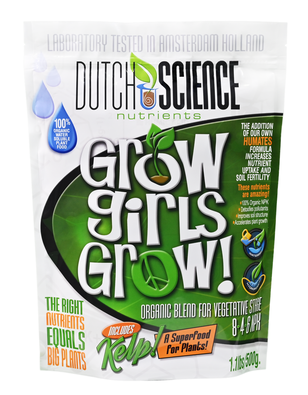 Grow Girls Grow 100% Organic Nutrient Formula for Vegetative Stage Plants